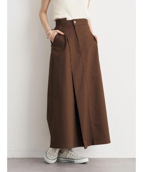 earth music&ecology(アースミュージックアンドエコロジー)の「アシンメトリーチノスカート(スカート・レディース・ベージュ/ダークブラウン/ダークネイビー・M/S)」の9枚目の写真
