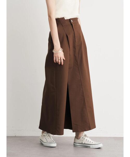 earth music&ecology(アースミュージックアンドエコロジー)の「アシンメトリーチノスカート(スカート・レディース・ベージュ/ダークブラウン/ダークネイビー・M/S)」の14枚目の写真