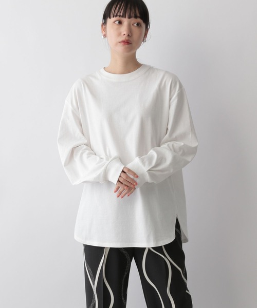 LOWRYS FARM（ローリーズファーム）の「ソデボリュームロングＴシャツ　125416（Tシャツ/カットソー・レディース・ホワイト/ブラック/ブラウン/ピンク・FREE）」の2枚目の写真