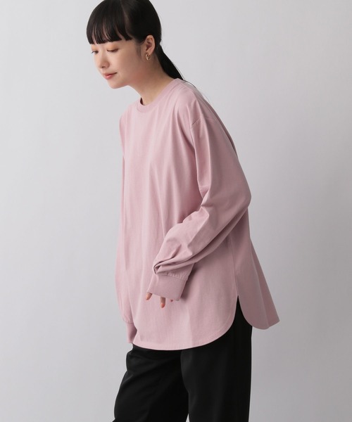 LOWRYS FARM（ローリーズファーム）の「ソデボリュームロングＴシャツ　125416（Tシャツ/カットソー・レディース・ホワイト/ブラック/ブラウン/ピンク・FREE）」の4枚目の写真