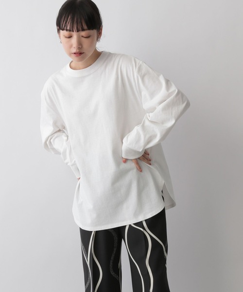 LOWRYS FARM（ローリーズファーム）の「ソデボリュームロングＴシャツ　125416（Tシャツ/カットソー・レディース・ホワイト/ブラック/ブラウン/ピンク・FREE）」の8枚目の写真