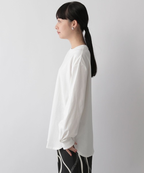 LOWRYS FARM（ローリーズファーム）の「ソデボリュームロングＴシャツ　125416（Tシャツ/カットソー・レディース・ホワイト/ブラック/ブラウン/ピンク・FREE）」の10枚目の写真
