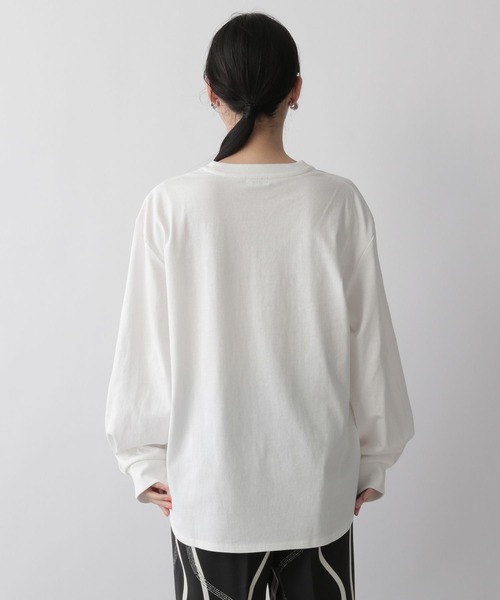 LOWRYS FARM（ローリーズファーム）の「ソデボリュームロングＴシャツ　125416（Tシャツ/カットソー・レディース・ホワイト/ブラック/ブラウン/ピンク・FREE）」の14枚目の写真