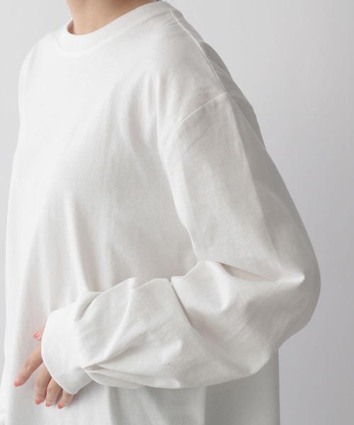 LOWRYS FARM（ローリーズファーム）の「ソデボリュームロングＴシャツ　125416（Tシャツ/カットソー・レディース・ホワイト/ブラック/ブラウン/ピンク・FREE）」の12枚目の写真