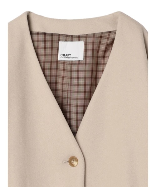 CRAFT STANDARD BOUTIQUE(クラフトスタンダードブティック)の「BIGポケットノーカラーコート *◆(ノーカラーコート・レディース・ブラック/ベージュ・FREE)」の11枚目の写真