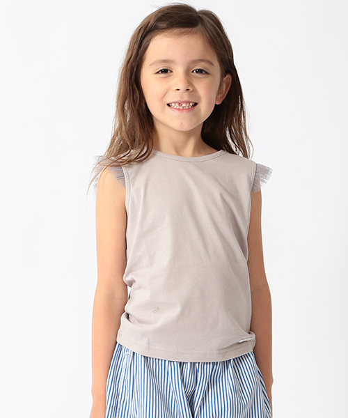 こども ビームス(コドモビームス)の「こども ビームス / "Daily Cut" 袖チュール ノースリーブTシャツ (90~140cm)(Tシャツ/カットソー・キッズ・ホワイト/ライトグレー/レッド系その他/イエロー/グリーン・90t/120/100/140/110/130)」の3枚目の写真