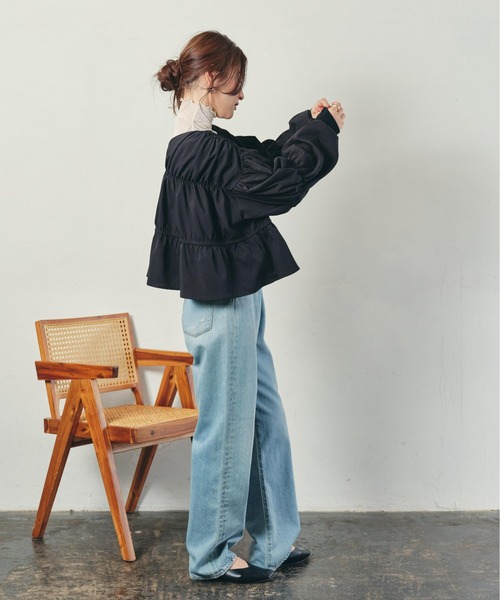 ECRIRE（エクリール）の「【creamコラボ】2WAYギャザーブラウス（シャツ/ブラウス・レディース・ブラック/ブラウン/オフホワイト/グリーン・M/L）」の15枚目の写真