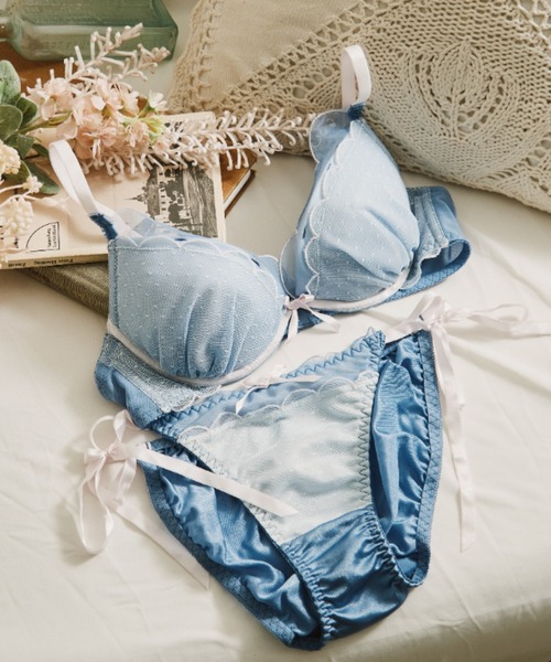 northerly（ノーザリー）の「シアードットチュール　ブラジャー＆ショーツセット（ブラ&ショーツ・レディース・ブラック/ピンク/ホワイト/ホワイト×ピンク/ホワイト×ブラック/ブラウン/レッド/ブルー/グリーン/サーモンピンク/ホワイト×ブラウン/ブラック×ホワイト/パープル/ベビーピンク/ライトブルー/ピンク系・D70/C65/D65/C70/B75/C75/E70/F70/E75/F65/F75/B70/E65/B65/D75）」の11枚目の写真