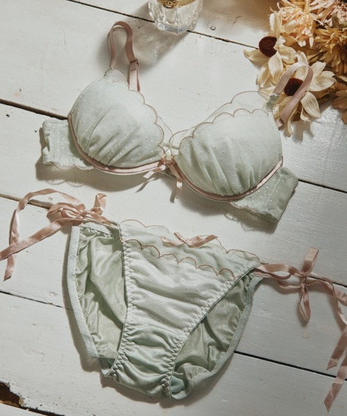【Women'secret】セミシースルーチュールブラジャー Lace Ladies ブラジャー ショーツセット シアーチュールブラ