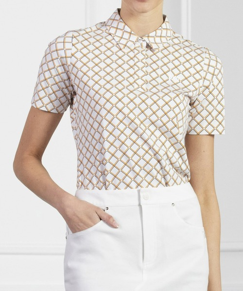 Women's Harlequin Short Sleeve Polo White