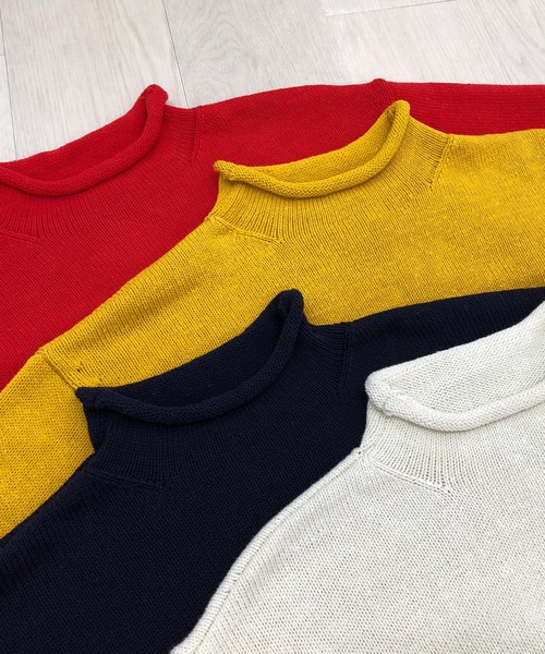KIIT（キート）の「KIIT キート / MOCKNECK PULLOVER モックネックプルオーバーニット セーター / KIO-K59-015（ニット/セーター・メンズ・マスタード/オフホワイト/レッド/ネイビー・2）」の13枚目の写真