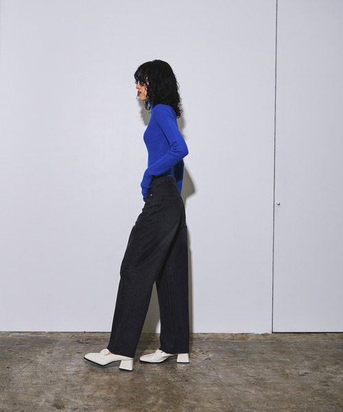 4youstory（フォーユーストーリー）の「【4youstory】デニムハイウエストパンツ（デニムパンツ・レディース・ブルー/ブラック・MEDIUM/SMALL）」の5枚目の写真