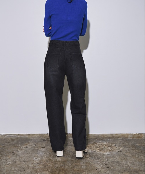 4youstory（フォーユーストーリー）の「【4youstory】デニムハイウエストパンツ（デニムパンツ・レディース・ブルー/ブラック・MEDIUM/SMALL）」の8枚目の写真