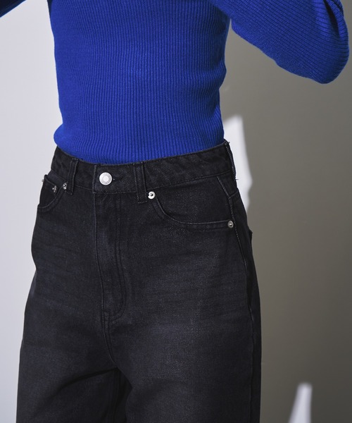 4youstory（フォーユーストーリー）の「【4youstory】デニムハイウエストパンツ（デニムパンツ・レディース・ブルー/ブラック・MEDIUM/SMALL）」の9枚目の写真