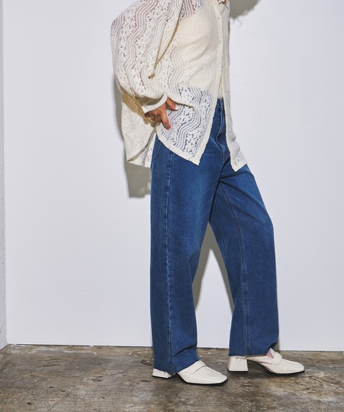 4youstory（フォーユーストーリー）の「【4youstory】デニムハイウエストパンツ（デニムパンツ・レディース・ブルー/ブラック・MEDIUM/SMALL）」の14枚目の写真