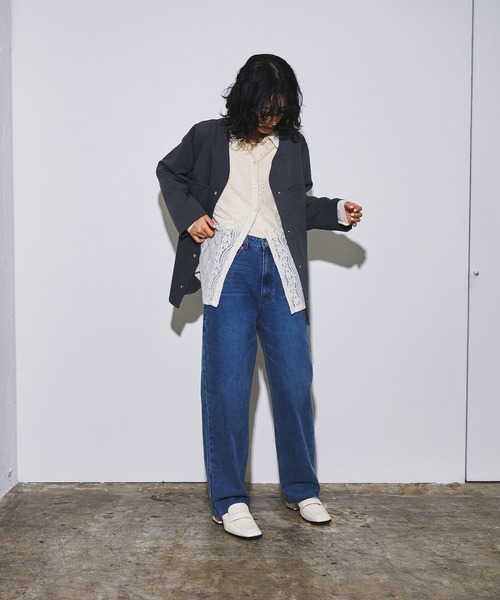 4youstory（フォーユーストーリー）の「【4youstory】デニムハイウエストパンツ（デニムパンツ・レディース・ブルー/ブラック・MEDIUM/SMALL）」の12枚目の写真