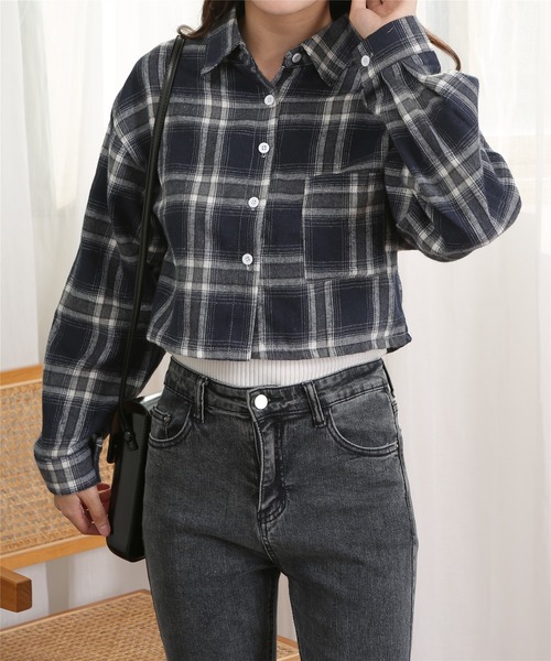 MAISON DE THERESE(メゾン ド テレーズ)の「長袖チェックシャツ(シャツ/ブラウス・レディース・ネイビー・S/M/L)」の16枚目の写真