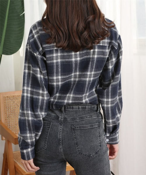 MAISON DE THERESE(メゾン ド テレーズ)の「長袖チェックシャツ(シャツ/ブラウス・レディース・ネイビー・S/M/L)」の13枚目の写真