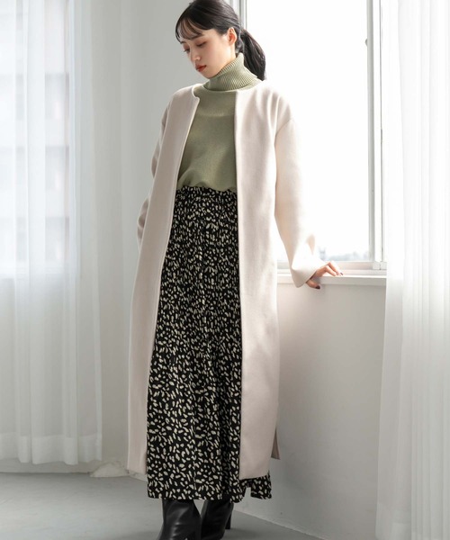 fifth(フィフス)の「ベルト付きノーカラーコート(ノーカラーコート・レディース・ミント/オフホワイト/ピンク・S/M)」の12枚目の写真