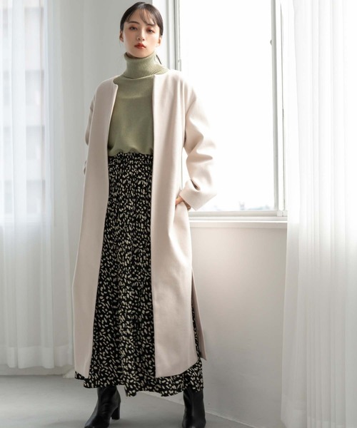 fifth(フィフス)の「ベルト付きノーカラーコート(ノーカラーコート・レディース・ミント/オフホワイト/ピンク・S/M)」の13枚目の写真