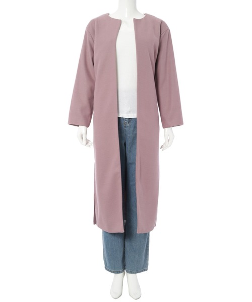 fifth(フィフス)の「ベルト付きノーカラーコート(ノーカラーコート・レディース・ミント/オフホワイト/ピンク・S/M)」の20枚目の写真