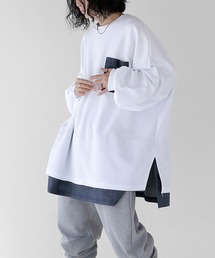 minsobi（ミンソビ）の「デニムレイヤード風ロンT（Tシャツ/カットソー）」