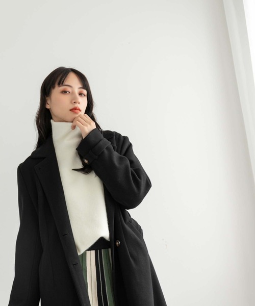 fifth(フィフス)の「マーメイドチェスターコート(チェスターコート・レディース・ブルー系その他5/ブラック/アイボリー・M)」の6枚目の写真