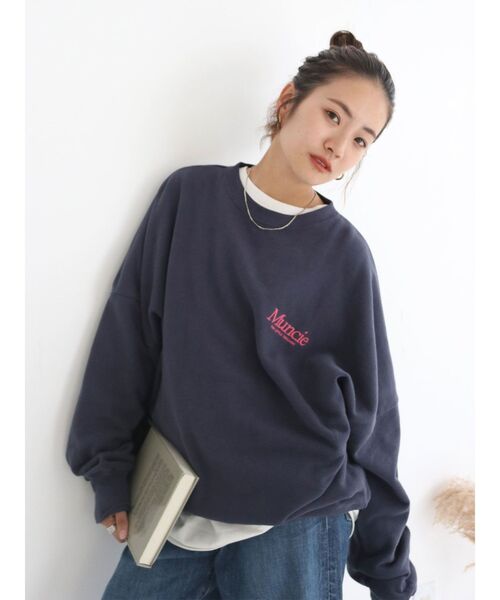 Ungrid（アングリッド）の「Muncieロゴルーズスウェット（スウェット・レディース・ライトグレー/ネイビー/グリーン・FREE）」の10枚目の写真