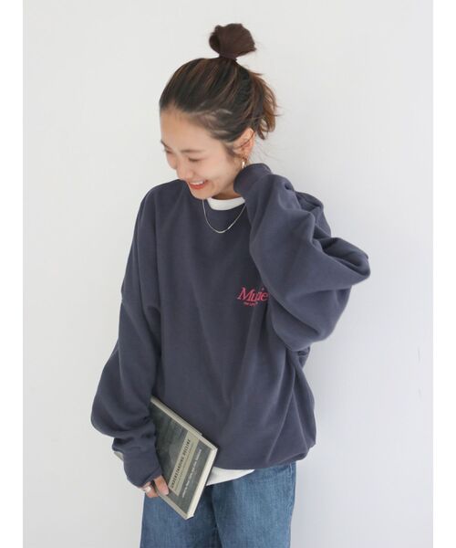 Ungrid（アングリッド）の「Muncieロゴルーズスウェット（スウェット・レディース・ライトグレー/ネイビー/グリーン・FREE）」の8枚目の写真