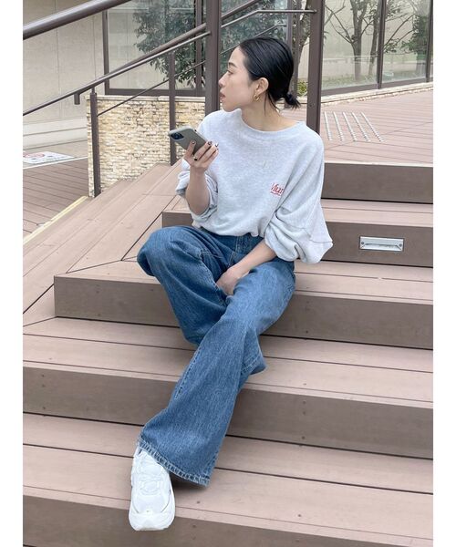 Ungrid（アングリッド）の「Muncieロゴルーズスウェット（スウェット・レディース・ライトグレー/ネイビー/グリーン・FREE）」の7枚目の写真