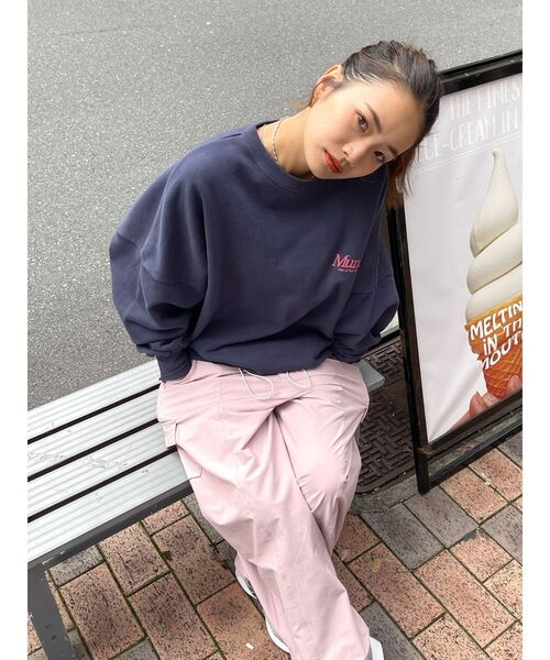 Ungrid（アングリッド）の「Muncieロゴルーズスウェット（スウェット・レディース・ライトグレー/ネイビー/グリーン・FREE）」の9枚目の写真