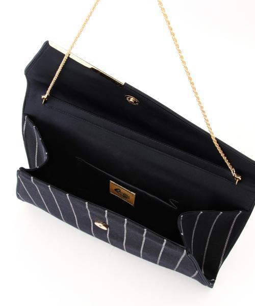 BEAMS LIGHTS Women's（ビームスライツ ウィメンズ）の「ma chere Cosette? / ストライプアシメ（クラッチバッグ・レディース・ホワイト/ネイビー・ONE SIZE）」の10枚目の写真