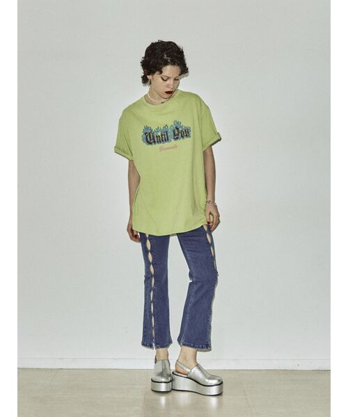 jouetie(ジュエティ)の「カットアウトフィットデニム(デニムパンツ・レディース・ブルー/ブラック・SMALL/MEDIUM)」の4枚目の写真