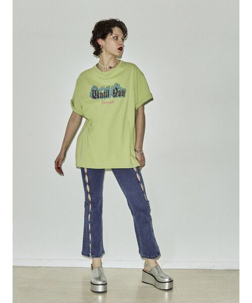 jouetie(ジュエティ)の「カットアウトフィットデニム(デニムパンツ・レディース・ブルー/ブラック・SMALL/MEDIUM)」の6枚目の写真