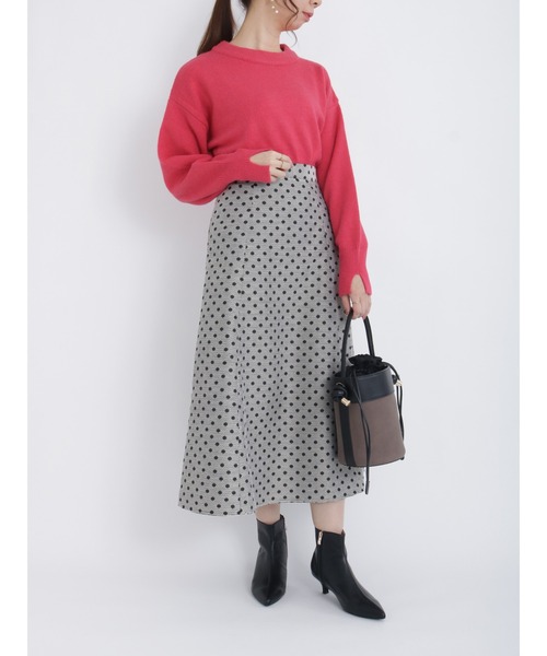 Te chichi（テチチ）の「ドットジャカードフレアスカート（スカート・レディース・チャコール/オフホワイト・SMALL/MEDIUM）」の5枚目の写真