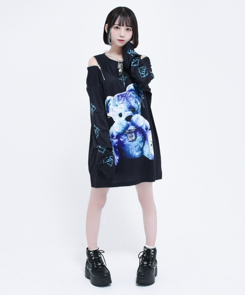 TRAVAS TOKYO　ロングスリーブカットソー　ブラック　パープル TRAVAS TOKYO（トラバス トウキョウ）の「『TRAVAS TOKYO