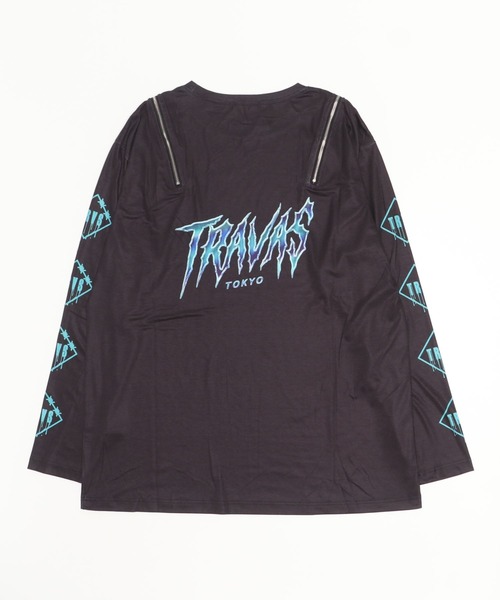 TRAVAS TOKYO トラバストーキョー テディベア ロンT BLK×PNK TRAVAS TOKYO トラバストーキョー クマ ブラック ピンク ロンT