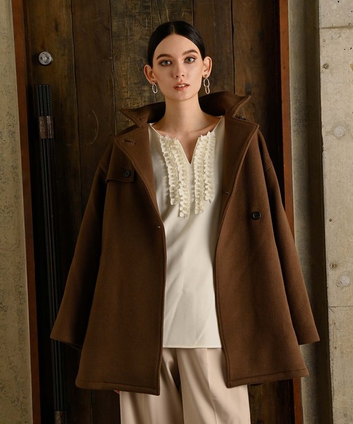 RAW FUDGE（ローファッジ）の「スタンドデザインミドルコート（ダウンジャケット/コート・レディース・ブラック/ブラウン・M）」の3枚目の写真