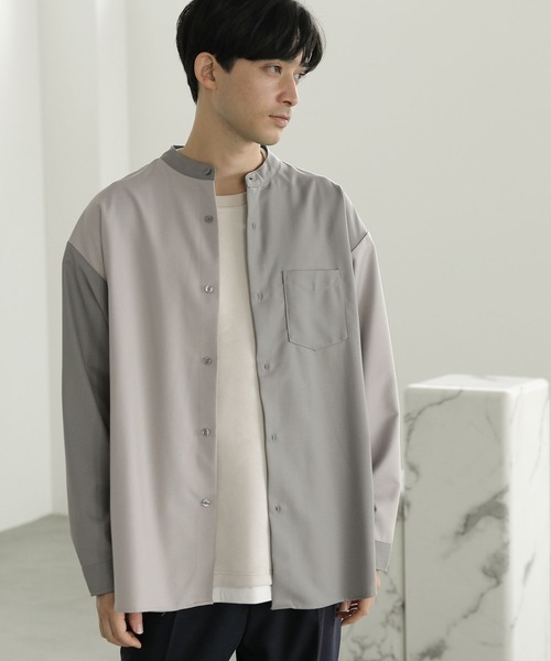 LAKOLE（ラコレ）の「スムースTRバンドカラーシャツ / 178987（シャツ/ブラウス・メンズ・ライトブルー/ライトグリーン/テラコッタ/ベージュ・MEDIUM/LARGE）」の3枚目の写真