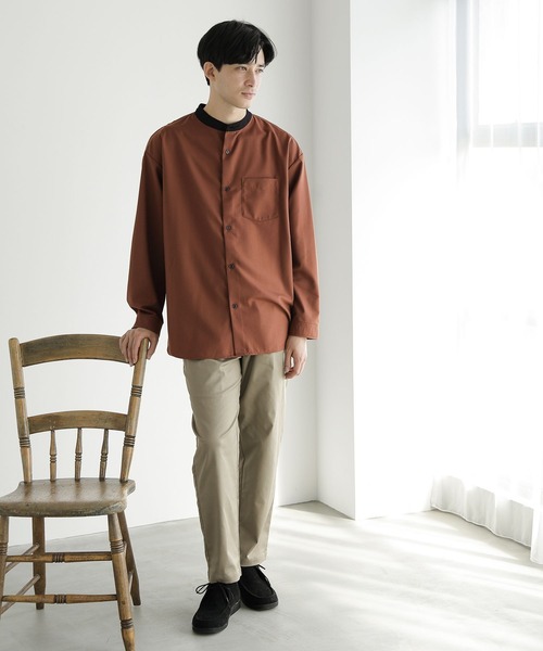 LAKOLE（ラコレ）の「スムースTRバンドカラーシャツ / 178987（シャツ/ブラウス・メンズ・ライトブルー/ライトグリーン/テラコッタ/ベージュ・MEDIUM/LARGE）」の5枚目の写真