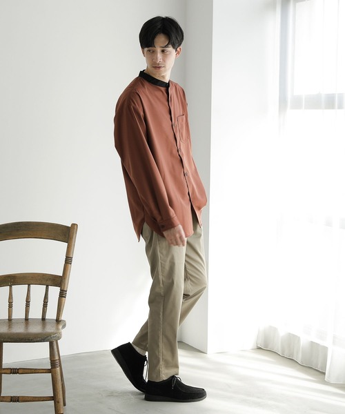 LAKOLE（ラコレ）の「スムースTRバンドカラーシャツ / 178987（シャツ/ブラウス・メンズ・ライトブルー/ライトグリーン/テラコッタ/ベージュ・MEDIUM/LARGE）」の6枚目の写真