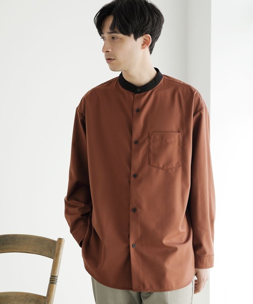 LAKOLE（ラコレ）の「スムースTRバンドカラーシャツ / 178987（シャツ/ブラウス・メンズ・ライトブルー/ライトグリーン/テラコッタ/ベージュ・MEDIUM/LARGE）」の9枚目の写真