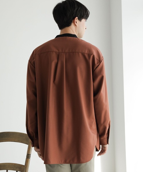 LAKOLE（ラコレ）の「スムースTRバンドカラーシャツ / 178987（シャツ/ブラウス・メンズ・ライトブルー/ライトグリーン/テラコッタ/ベージュ・MEDIUM/LARGE）」の10枚目の写真