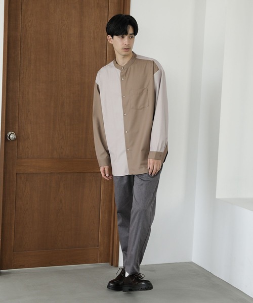 LAKOLE（ラコレ）の「スムースTRバンドカラーシャツ / 178987（シャツ/ブラウス・メンズ・ライトブルー/ライトグリーン/テラコッタ/ベージュ・MEDIUM/LARGE）」の11枚目の写真