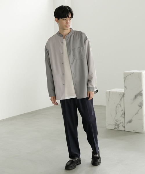 LAKOLE（ラコレ）の「スムースTRバンドカラーシャツ / 178987（シャツ/ブラウス・メンズ・ライトブルー/ライトグリーン/テラコッタ/ベージュ・MEDIUM/LARGE）」の16枚目の写真