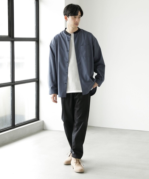 LAKOLE（ラコレ）の「スムースTRバンドカラーシャツ / 178987（シャツ/ブラウス・メンズ・ライトブルー/ライトグリーン/テラコッタ/ベージュ・MEDIUM/LARGE）」の22枚目の写真