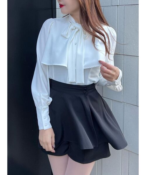 EATME（イートミー）の「ボウタイブラウス（シャツ/ブラウス・レディース・グリーン/オフホワイト/ピンク/ブラック・FREE）」の5枚目の写真