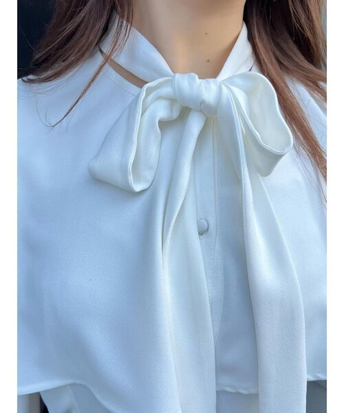 EATME（イートミー）の「ボウタイブラウス（シャツ/ブラウス・レディース・グリーン/オフホワイト/ピンク/ブラック・FREE）」の7枚目の写真