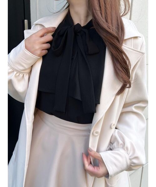 EATME（イートミー）の「ボウタイブラウス（シャツ/ブラウス・レディース・グリーン/オフホワイト/ピンク/ブラック・FREE）」の9枚目の写真