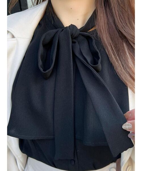 EATME（イートミー）の「ボウタイブラウス（シャツ/ブラウス・レディース・グリーン/オフホワイト/ピンク/ブラック・FREE）」の10枚目の写真